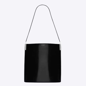 Saint Laurent YSL Women Suzanne Rigid Shoulder Bag in Shiny Leather