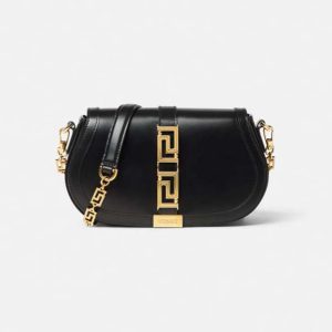 Versace Women Greca Goddess Shoulder Bag-Black