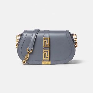 Versace Women Greca Goddess Shoulder Bag-Silver