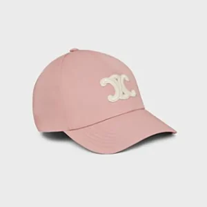 Celine Unisex Triomphe Baseball Cap in Cotton Pink 2AUT6969P