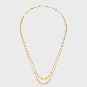 Celine Women Double Necklace in Brass with Gold Finish
