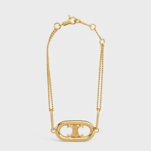 Celine Women Triomphe Bracelet in Brass with Gold Finish