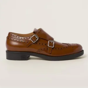 Church's X Miu Miu Women Brushed Leather Double Monk Brogue