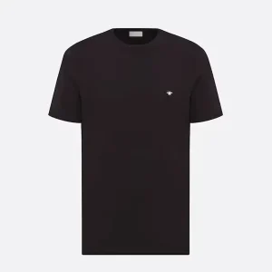 Dior Men T-Shirt with Bee Embroidery Black Cotton Jersey