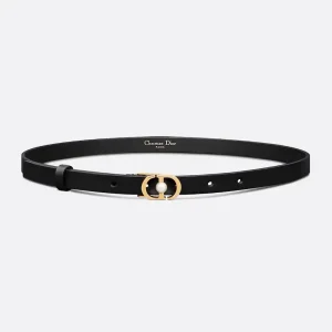 Dior Women 30 Montaigne Jolie Belt Black Smooth Calfskin 15 MM
