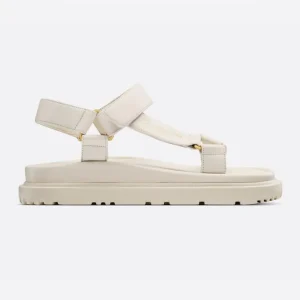 Dior Women D-Wave Sandal in White Lambskin