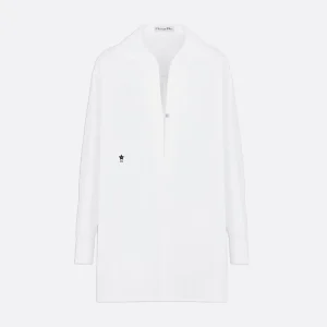 Dior Women Long Blouse in White Cotton Poplin