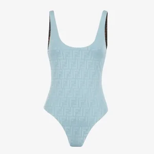 Fendi Women Blue Lycra® Reversible Swimsuit FXB922ADHBF0GME