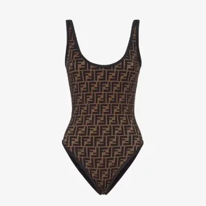 Fendi Women Brown Lycra® Reversible Swimsuit FXB922ADHBF0GME