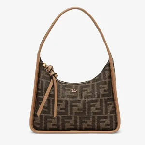 Fendi Women Mini Fendessence Brown FF Fabric Mini-bag