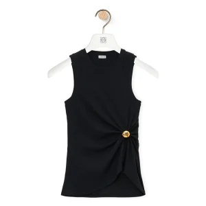 Loewe Women Pebble Top in Cotton with Asymmetric Draping