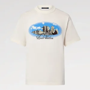Louis Vuitton Men Graphic Short-Sleeved Cotton Crewneck in White