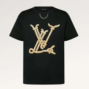 Louis Vuitton Men Nautical LV T-Shirt Cotton Black 1AFMZA