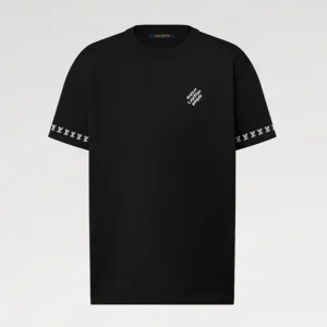 Louis Vuitton Men Short-Sleeved Cotton Crewneck in Black