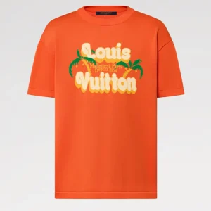 Louis Vuitton Men Short-Sleeved Cotton Crewneck in Qrange