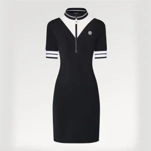 Louis Vuitton Women Graphic Technical Jersey Dress Black 1AFYUQ