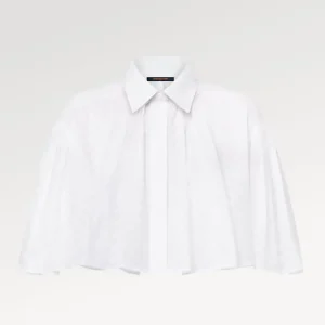 Louis Vuitton Women Monogram Fil Coupé Cape Blouse White 1AFSAM