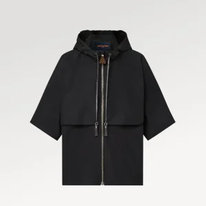 Louis Vuitton Women Short-Sleeved Hooded Parka Black 1AFUFV