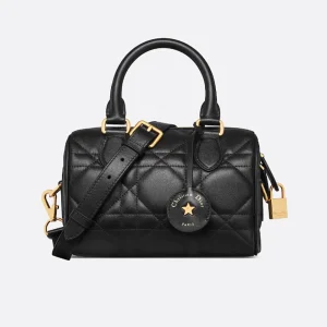 Dior Women Groove 20 Bag Black Macrocannage Calfskin