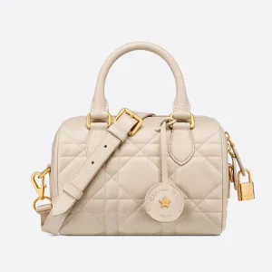 Dior Women Groove 20 Bag Dusty Ivory Macrocannage Calfskin