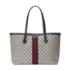 Gucci GG Unisex Ophidia Medium GG Tote Bag Beige Blue Supreme Canvas