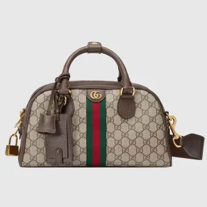 Gucci GG Women Ophidia Medium GG Top Handle Bag Beige Ebony Supreme