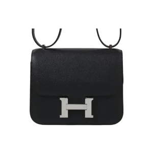 Hermes Women Constance 19 Bag Epsom Leather-Black/Silver