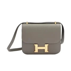 Hermes Women Constance 19 Bag Epsom Leather-Silver/Gold