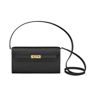 Hermes Women Kelly To Go in Epsom Leather-Black/Gold