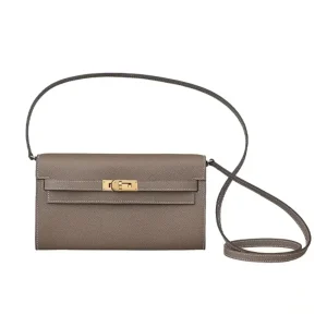 Hermes Women Kelly To Go in Epsom Leather-GreyGold