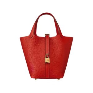 Hermes Women Picotin Lock 18cm in Cowhide leather-Red