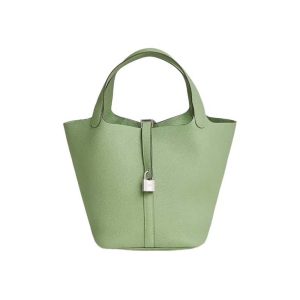Hermes Women Picotin Lock 22cm in Cowhide leather-Aqua