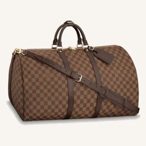 Louis Vuitton LV Unisex Keepall Bandoulière 55 Brown Coated Canvas Cowhide Leather