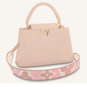 Louis Vuitton LV Women Capucines MM Handbag Pink Taurillon Leather Canvas