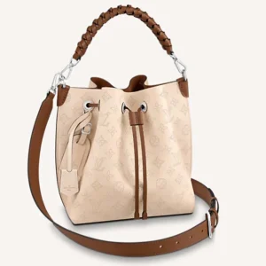 Louis Vuitton LV Women Muria Bucket Bag Crème Beige Mahina Perforated Calf Leather