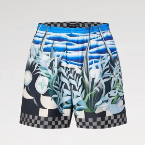 Louis Vuitton Men Printed Nylon Swim Shorts 1AFRNX