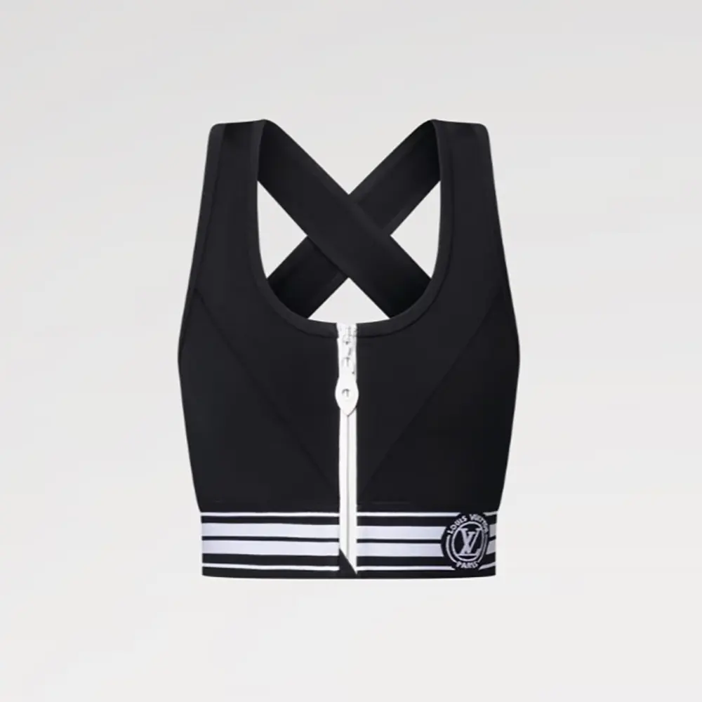 Louis Vuitton Women LV Stripe Sports Bra in Black 1AFYU6