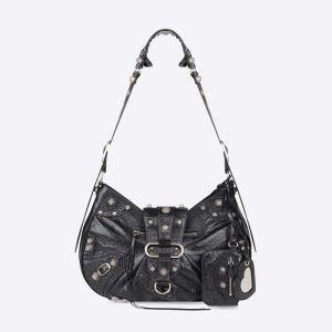 Balenciaga Women Le Cagole Medium Shoulder Bag in Black