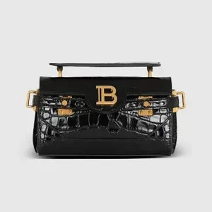 Balmain Women B-Buzz 19 Bag in Crocodile-print Leather BN1AE742LVCW