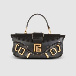 Balmain Women Blaze Clutch Bag in Smooth Leather-Black