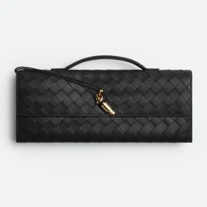 Bottega Veneta Women Long Clutch Andiamo With Handle-Black 741511VCPP31019