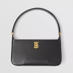 Burberry Women Leather TB Shoulder Bag-Black