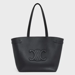 Celine Women Medium Cabas Anaïs Cuir Triomphe in Grained Calfskin-Black