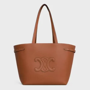 Celine Women Medium Cabas Anaïs Cuir Triomphe in Grained Calfskin-Tan