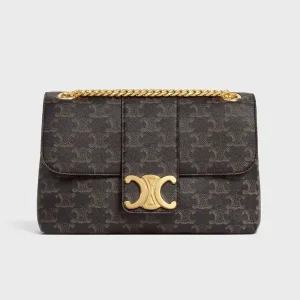 Celine Women Medium Celine Victoire Bag in Triomphe Canvas 115852FRH