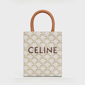 Celine Women Mini Vertical Cabas in Triomphe Canvas with Celine Print