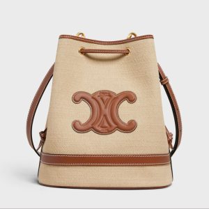 Celine Women Seau Marin in Textile and Calfskin