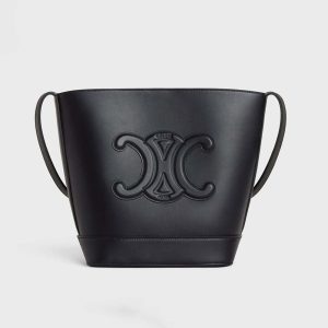 Celine Women Small Bucket Cuir Triomphe in Smooth Calfskin-Black