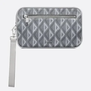 Dior Men Toiletry Bag Dior Gray CD Diamond Canvas 2ESCA340DCO_H42E (1)