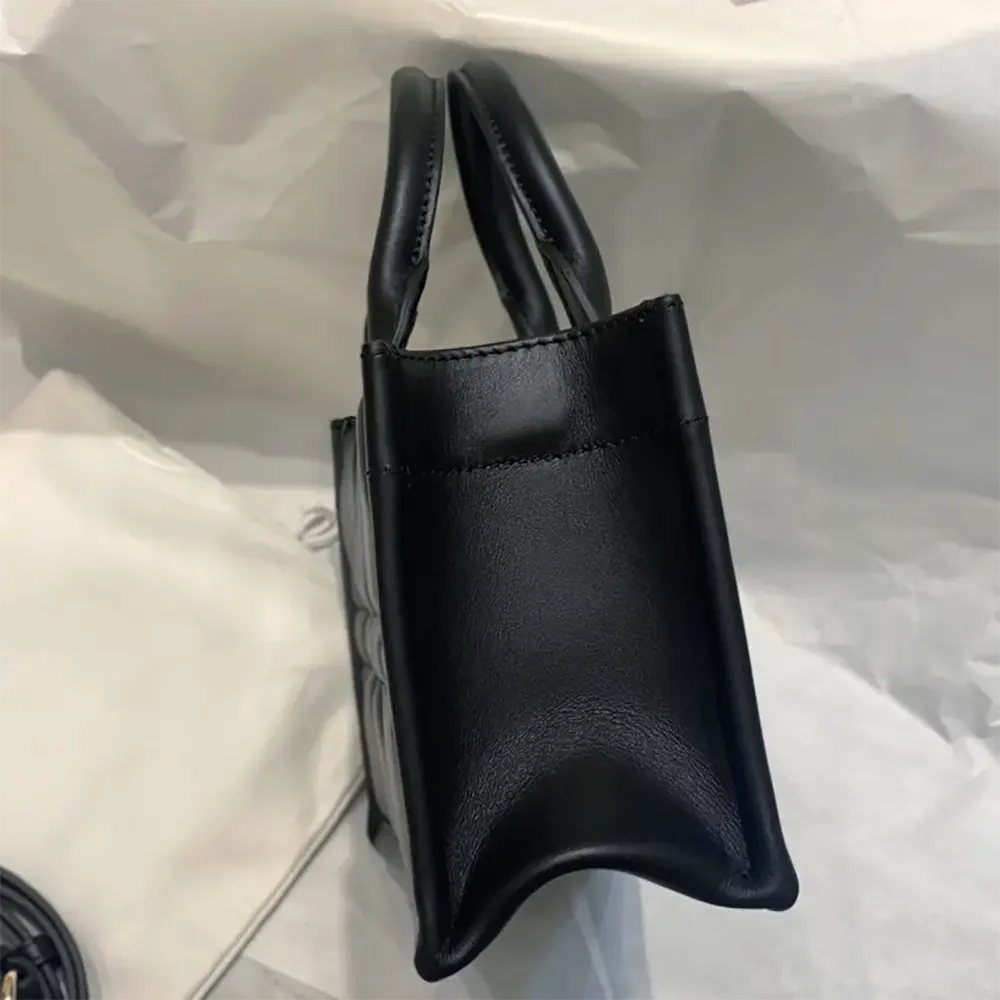 Dior Women Mini Dior Book Tote Black Macrocannage Calfskin